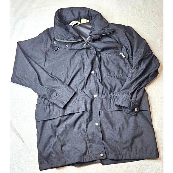 Eddie Bauer Women's Jacket L Black 100% Polyester Full Zip Snap Pockets - Picture 1 of 14